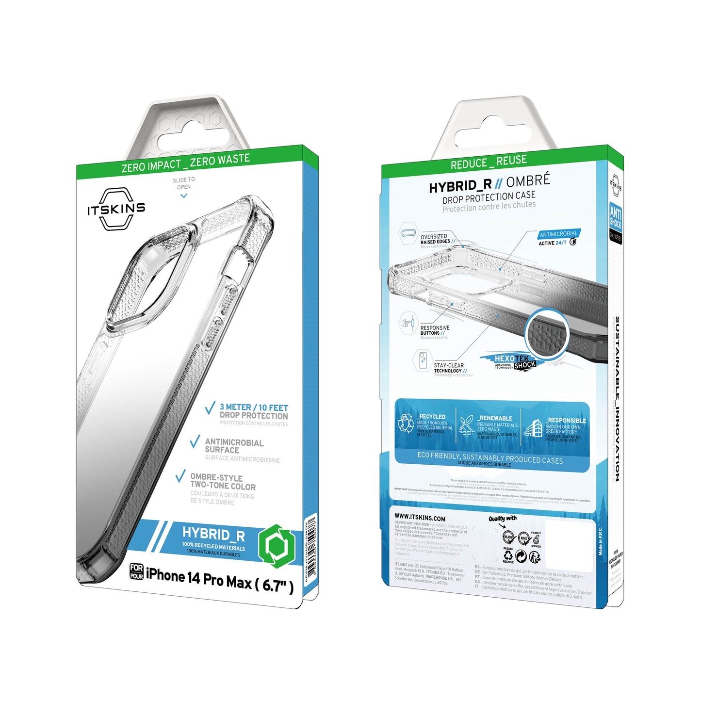 ITSKINS Hybrid Ombre Case For iPhone 13 Pro - Glacier