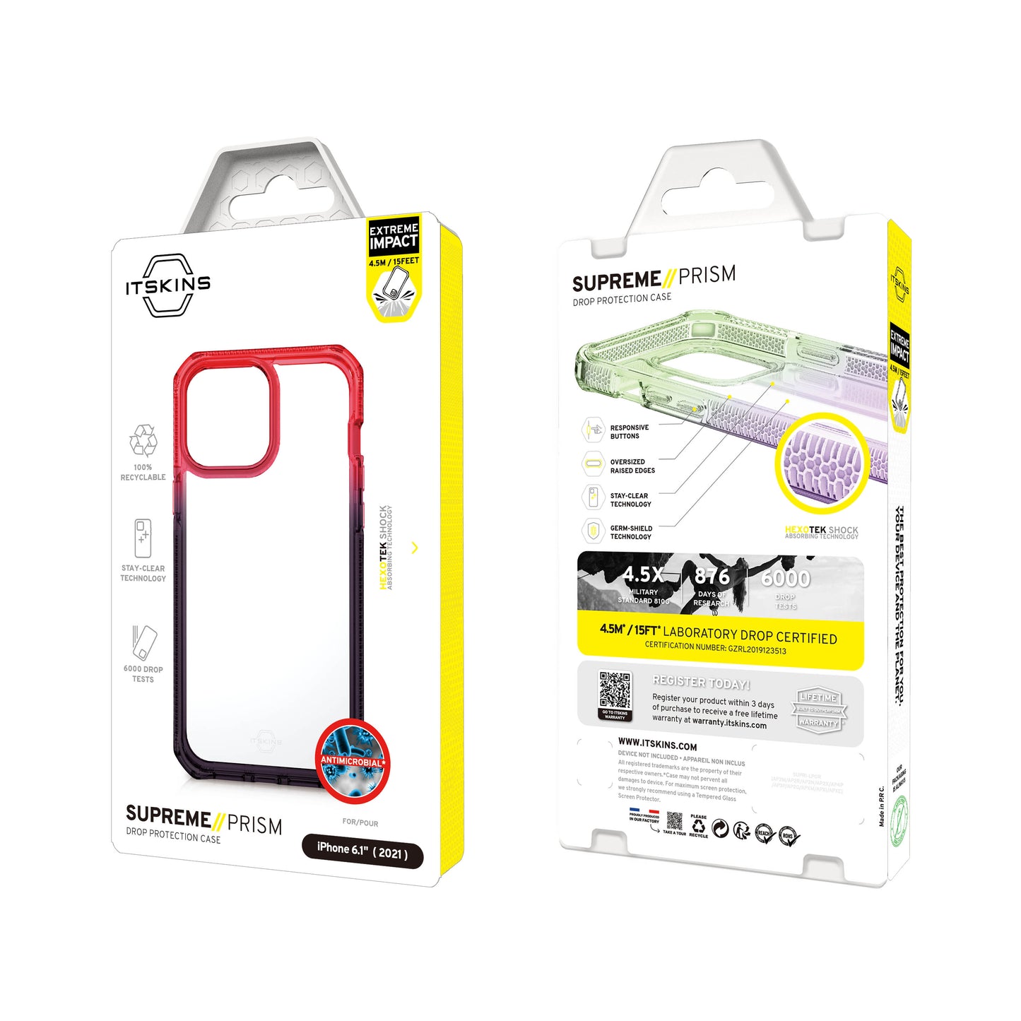 ITSKINS Supreme Prism Case For iPhone 13 Pro Max / 12 Pro Max - Coral/Black
