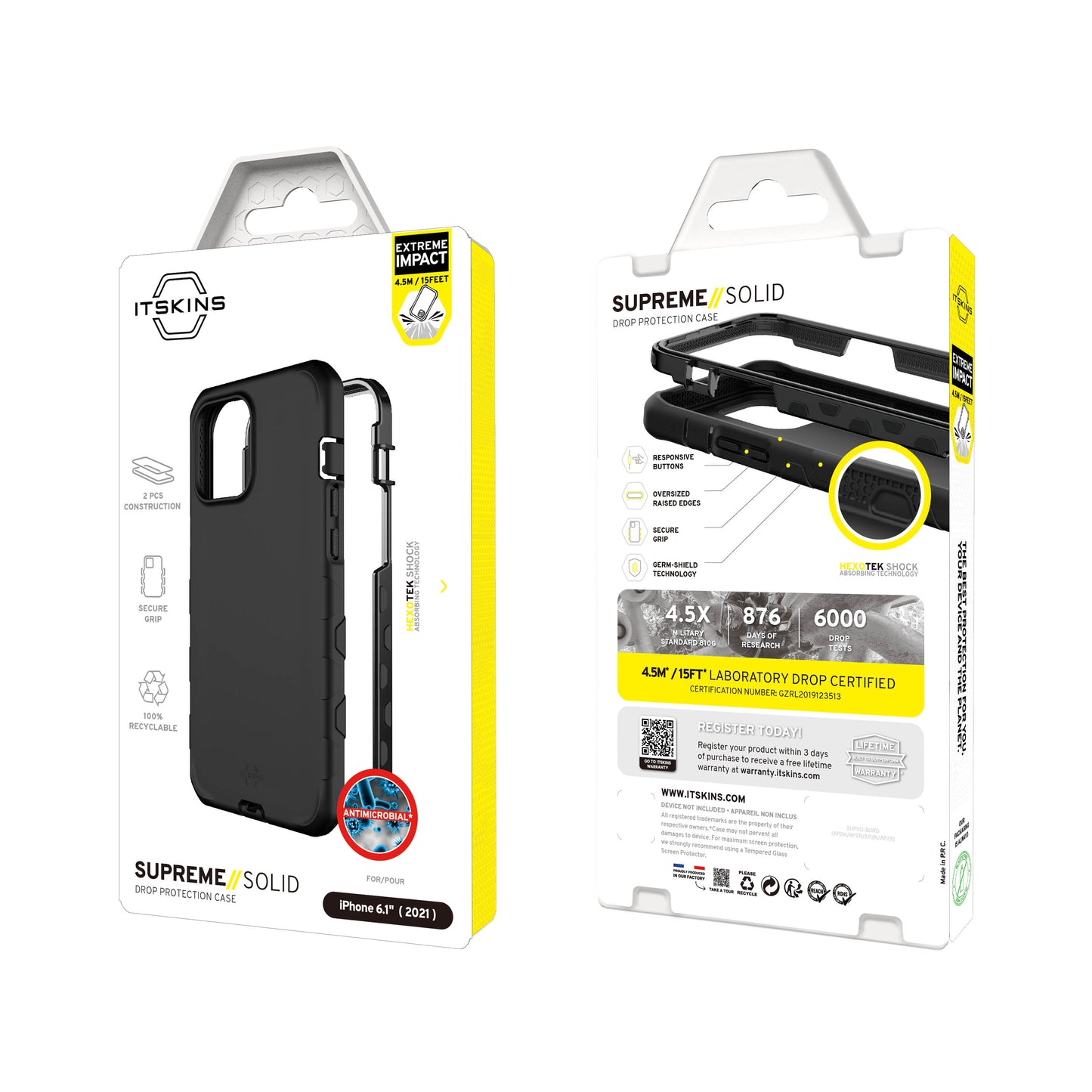 ITSKINS Supreme Solid Case For iPhone 13 - Black
