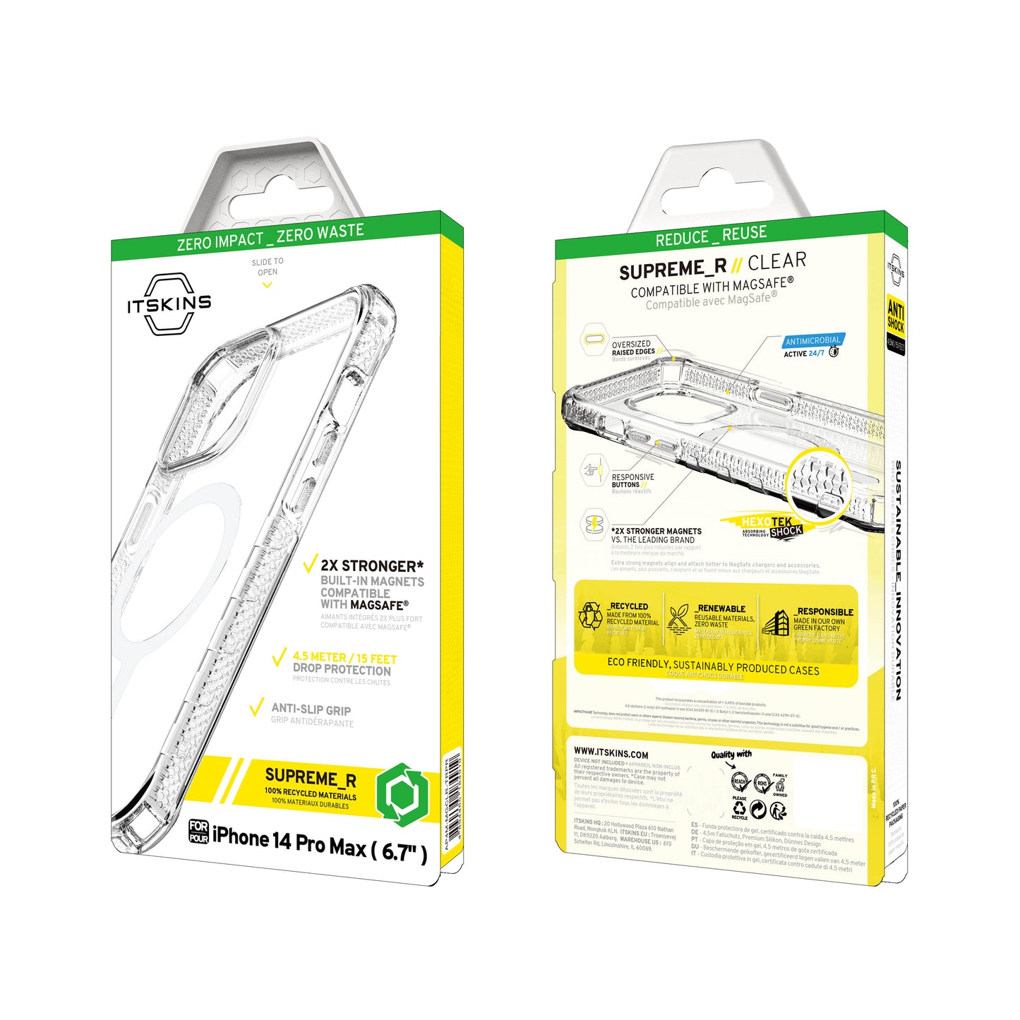 ITSKINS Supreme Clear Case For iPhone 13 Pro - Smoke/Transparent