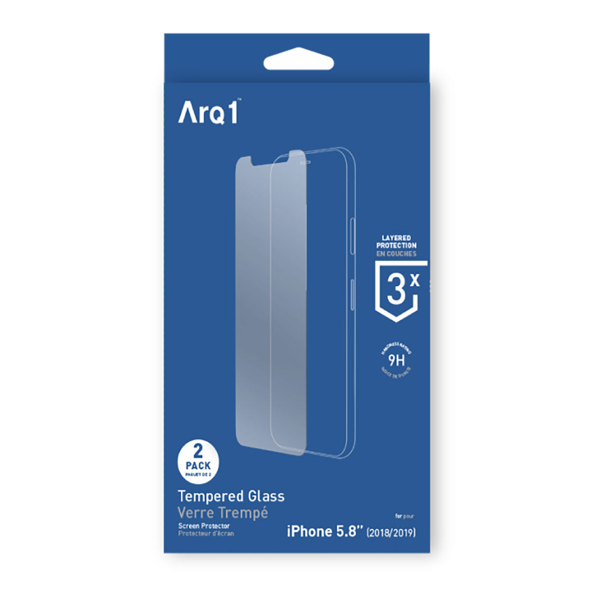 ARQ1 Tempered Glass Screen Protector For iPhone 11 Pro - 2Pk