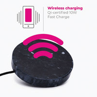 Einova Stone 10W Wireless Charging Pad - Black Marble