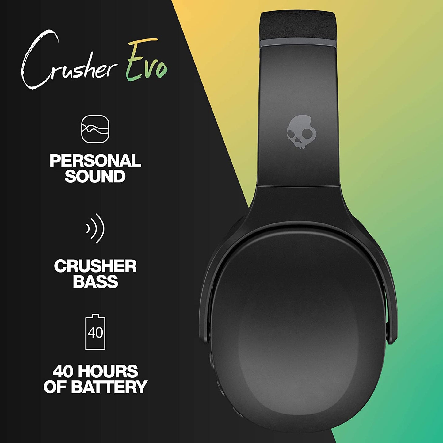 Skullcandy Crusher Evo Wireless Headphones - True Black